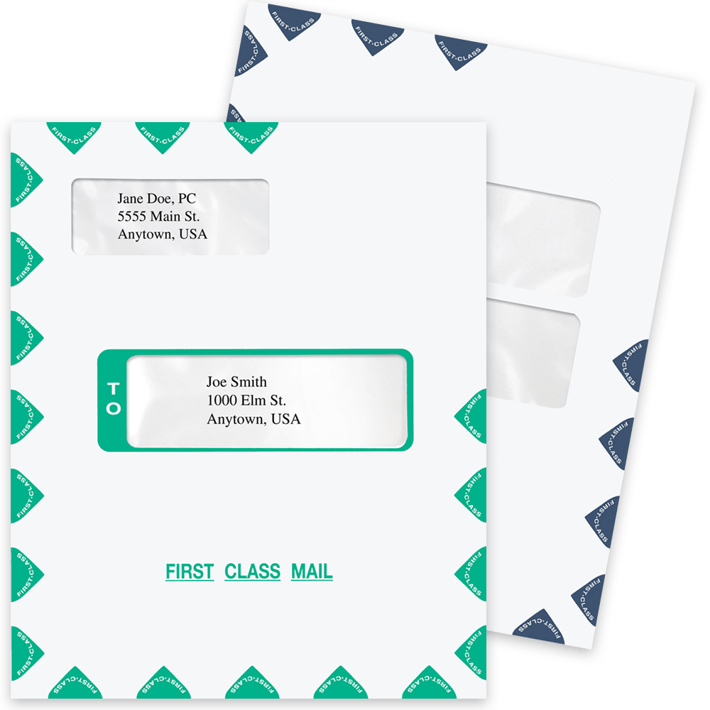 Large First Class Mail Envelopes with Windows, Tax Software Compatible - ZBPforms.com