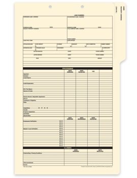 Mortgage Status Folder for Document Processing, Checklist for Easy Reference and Tab for Filing - ZBPforms.com