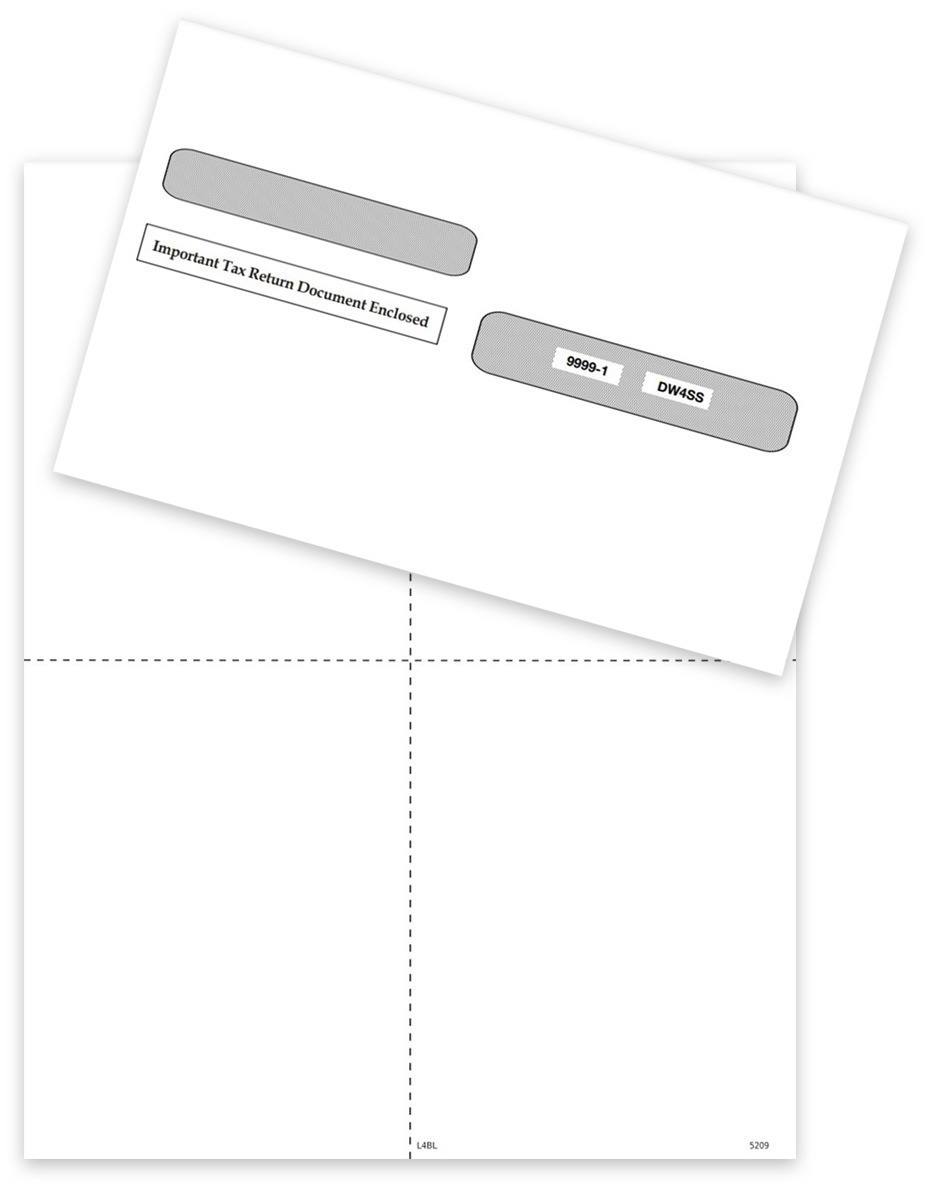 2023 W2 Blank 4up V1 Perforated Paper and Envelope Sets for Employees at Big Discounts