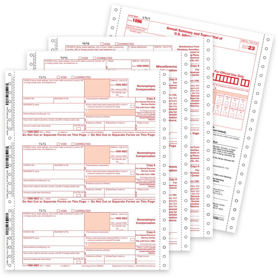 1099 Carbonless Continuous Multi-Part Tax Forms for 2023 - zbpforms.com