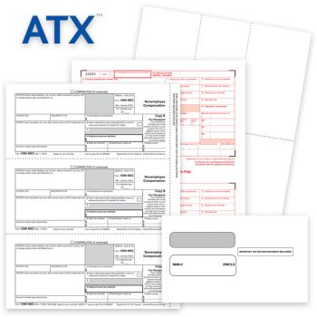 ATX Software compatible 1099 & W2 tax forms and envelopes, official forms, blank perforated paper and more - zbpforms.com