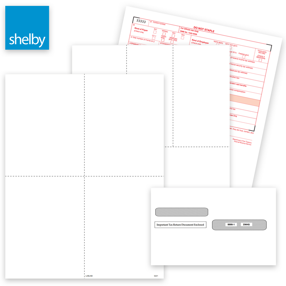Shelby software compatible 1099 & W2 tax forms and envelopes, official forms and blank perforated paper - zbpforms.com