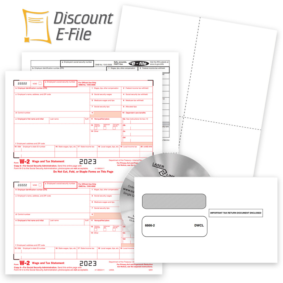 W2 Filing for 2023, Tax Forms, Envelopes, Software and E-Filing with New E-File Requirements - zbpforms.com
