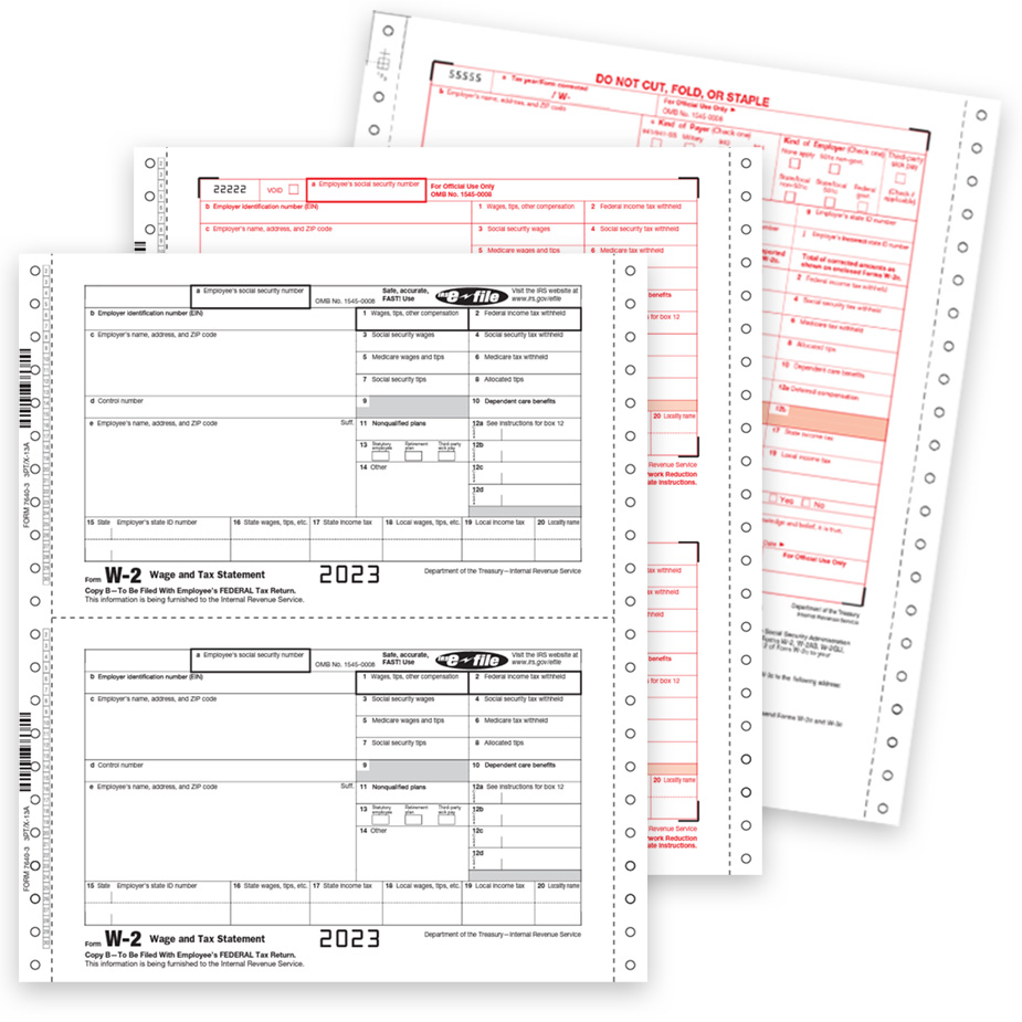 W2 Carbonless Continuous Tax Forms for 2023 - zbpforms.com