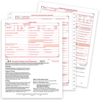 W3 transmittal tax forms for W2 filing, laser and continuous formats - zbpforms.com